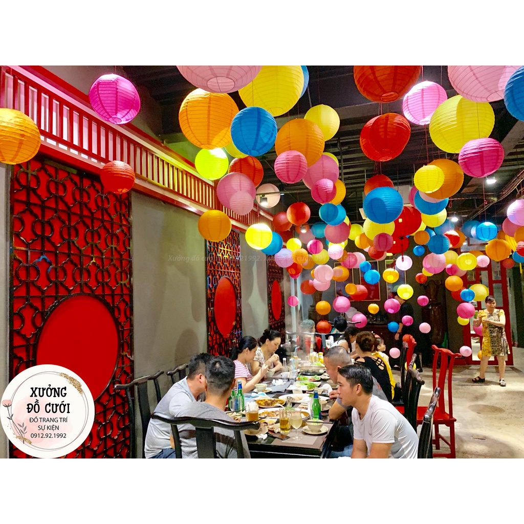 🏮 Đèn Lồng Vải Lụa Size 20cm Trang Trí Trung Thu 🏮