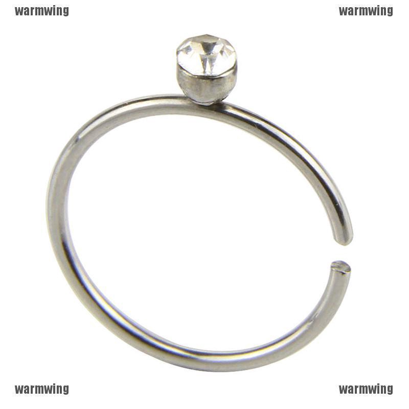 Set 14 Khuyên Mũi Thép Không Gỉ Đính Đá Pha Lê