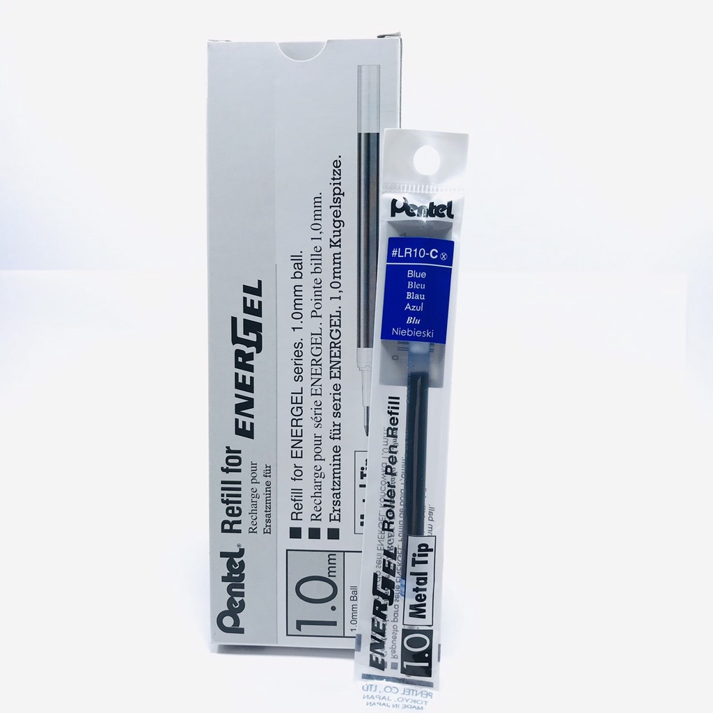 Hộp 12 chiếc ruột bút Pentel energel, ngòi bút gel mực xanh/ đỏ/ đen nét 0.5/ 0.7/ 1.0mm