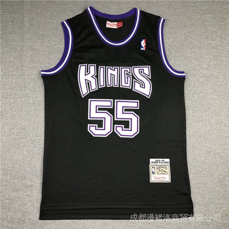 Mitchell&Ness NBA Kings Men's Jersey Kings Williams Webber Swingman Embroidered Retro Jersey Sports Fitness Vest YI4f