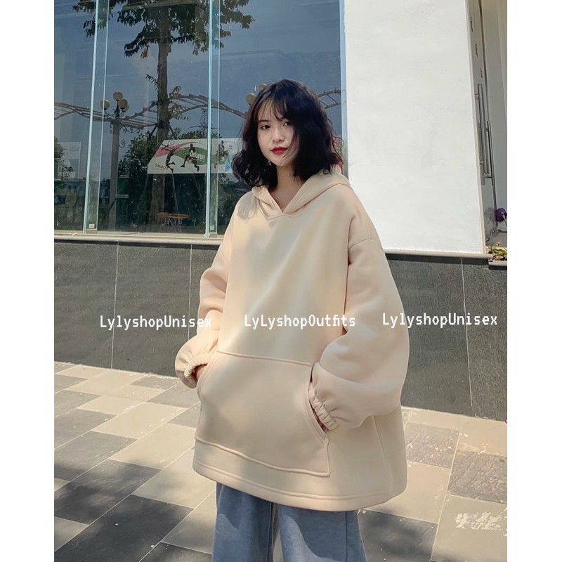 Áo hoodie basic 801 LylyshopUnisex, kiểu áo nỉ sweater có mũ rộng ovesize form rộng trơn màu basic có túi rộng | BigBuy360 - bigbuy360.vn