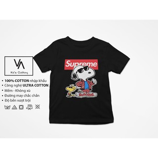 Áo thun / Áo phông trẻ em bé trai hình chó Snoopy Supreme chất cotton cao cấp VA169