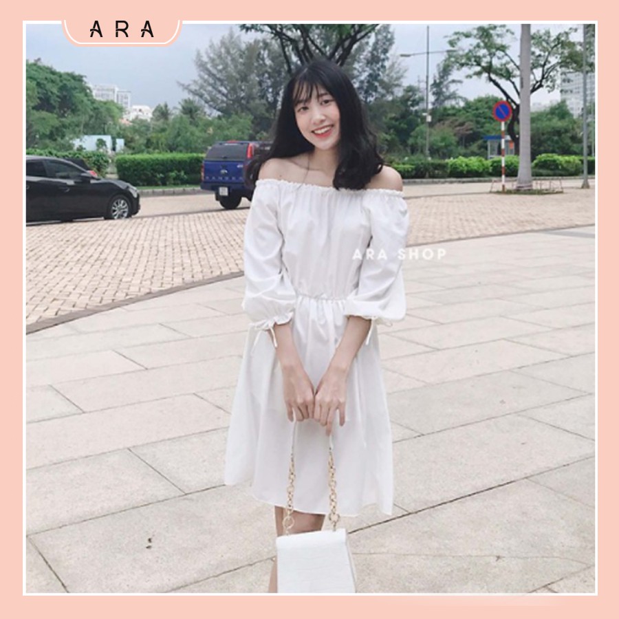 Váy trễ vai tay nơ