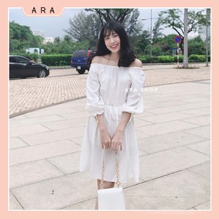 Váy trễ vai tay nơ