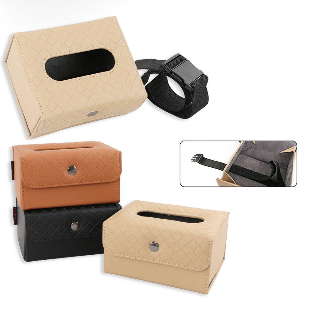 Hộp Đựng Khăn Giấy Bằng Da PU Đa Năng Gắn Ghế Ngồi Xe Hơi Tiện Dụng Ốp