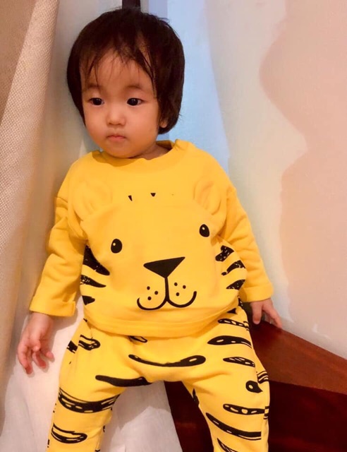 Bộ nỉ hổ vàng HM cho bé