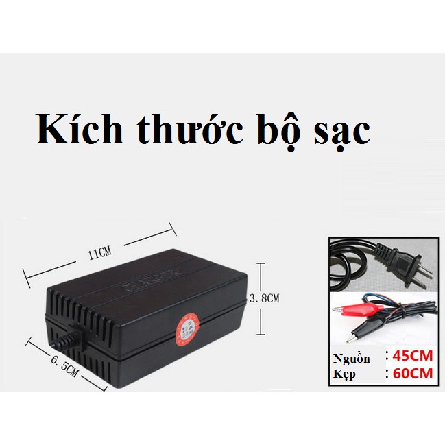 Combo 50 sạc bình ắc quy 12V 2A từ 4-20ah (Đen)