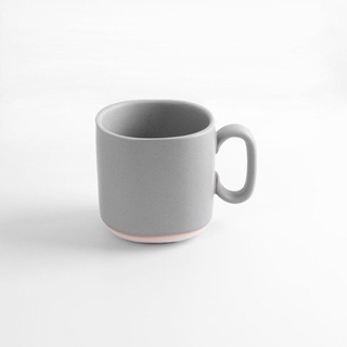 TWIN - Ly sứ trắng xám men mờ cao cấp 9cm