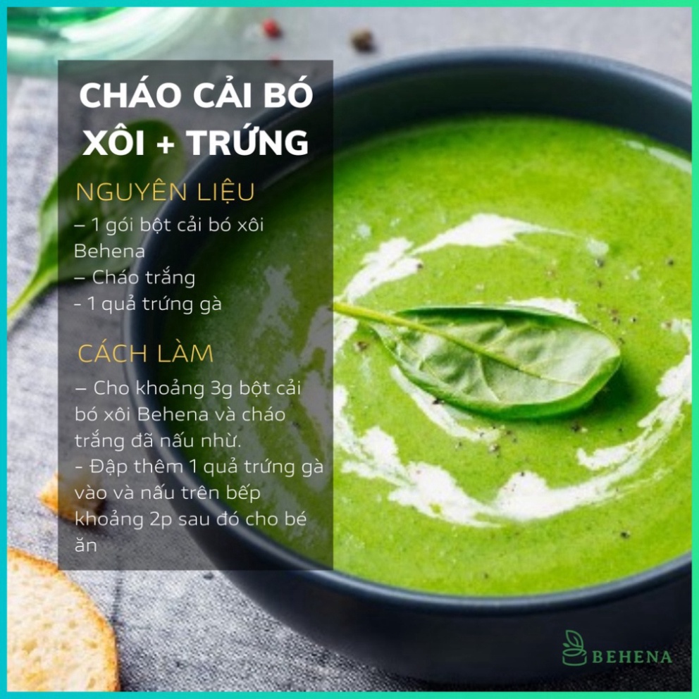 Bột Cải Bó Xôi Behena 50g Hữu Cơ Nguyên Chất, Bổ Sung Lượng Rau Cần Thiết Cho Cơ Thể Hàng Ngày