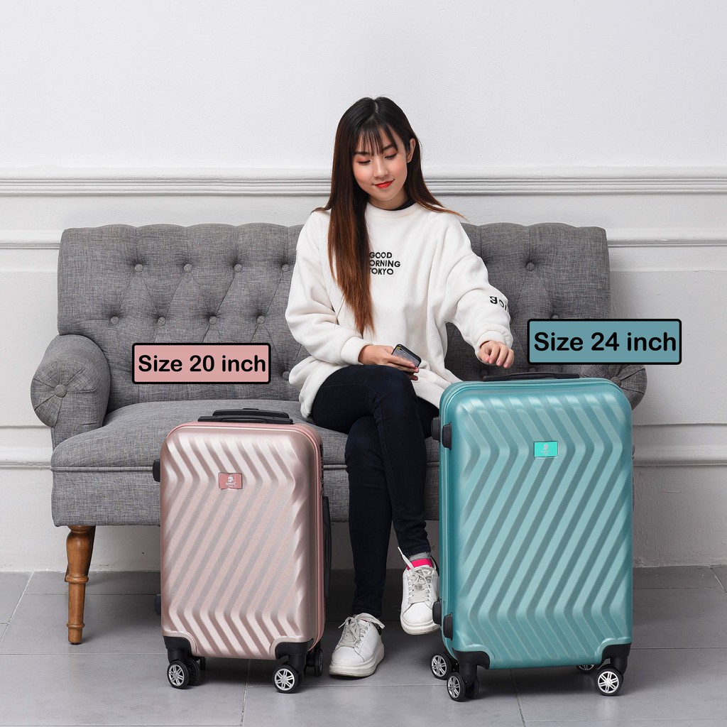 Vali kéo du lịch SUNNY SV116 - nhựa dẻo ABS, khóa hải quan TSA (size 20-24)