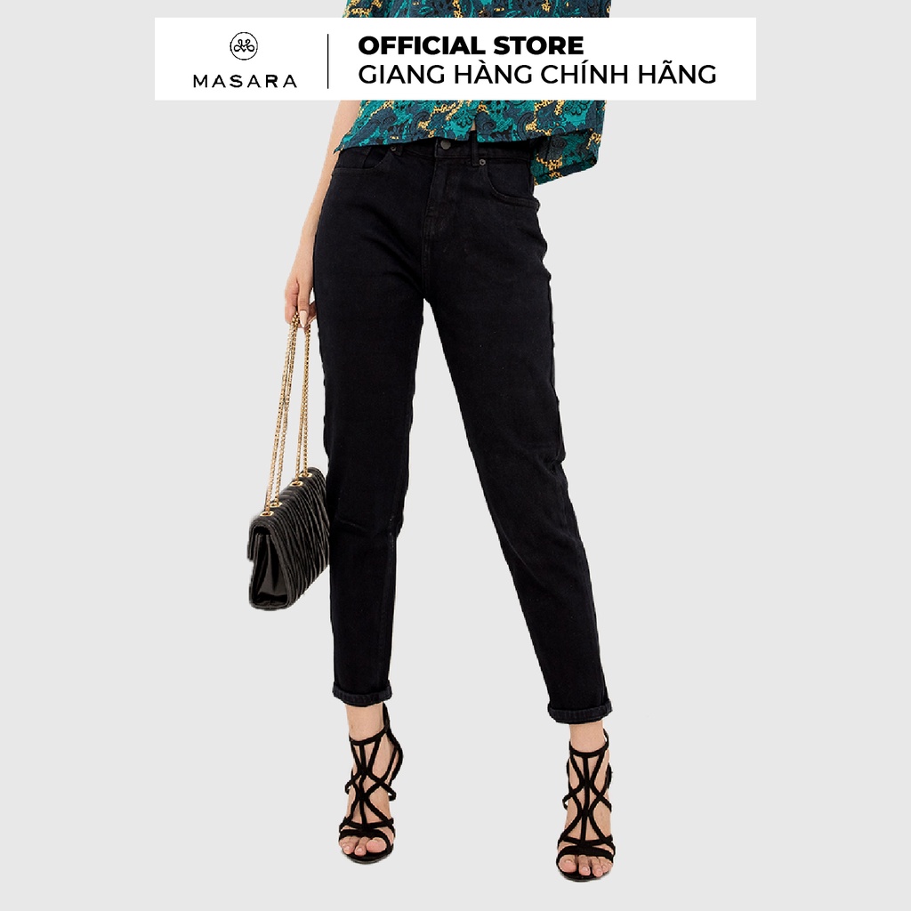 Quần jean Masara dáng baggy màu đen