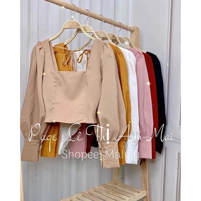 [Mã FAMARAL1 giảm 10K đơn 50K] [ MÃ 46 ] ÁO CỔ VUÔNG TAY PHỒNG THẮT NƠ SAU | BigBuy360 - bigbuy360.vn