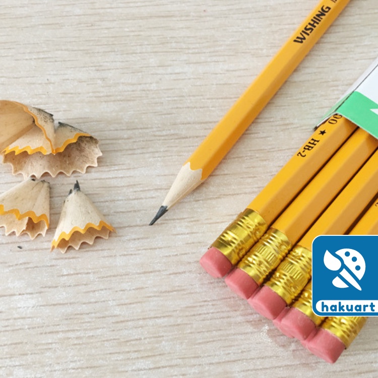 Bút chì gỗ học vẽ tranh chì cơ bản HB 2B giá rẻ - Họa Cụ Hakuart
