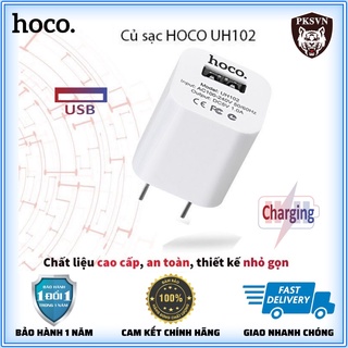 Củ Sạc 1 Cổng Chính Hãng Hoco UH102 5V-1A Ổn định dòng điện, Sạc mọi thiết bị An toàn, Chống cháy nổ - Bảo Hành 1 Năm