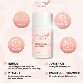 Kem Dưỡng Chống Lão Hóa, Nếp Nhăn Eva Naturals Retinol Cream Moisturizer 2.5% 50ml