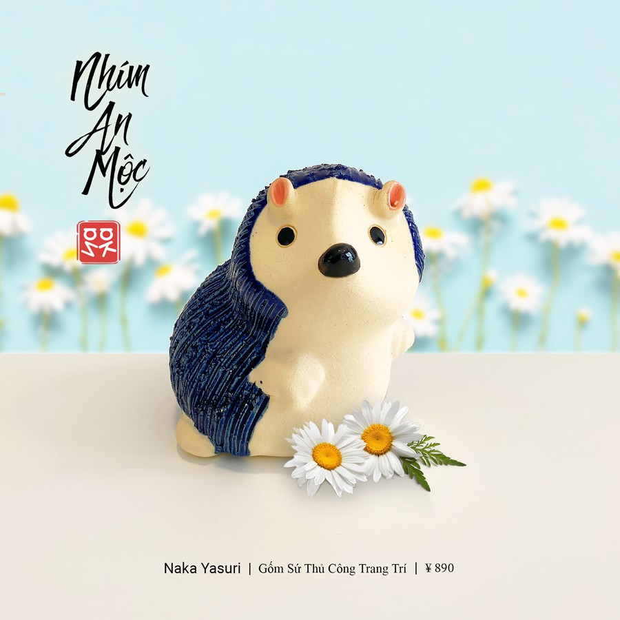 Nhím Gốm An Mộc Lớn Để Bàn Trang Trí Xuất Khẩu Thanh Lý