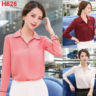 Áo Sơ Mi Nữ ÁO PHỐI VIỀN CỔ CAO CẤP Akara H628