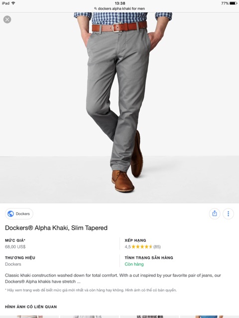 Quần Kaki Docker nam