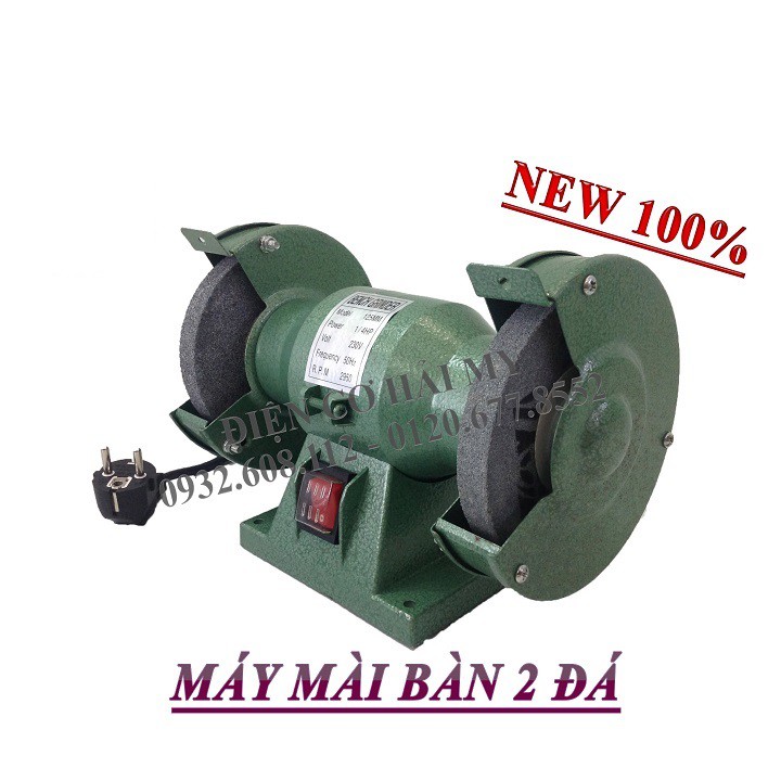 Máy Mài Bàn 5inch 2 Đá 125mm - Tặng kèm 2 đá - Công suất 1/4Hp