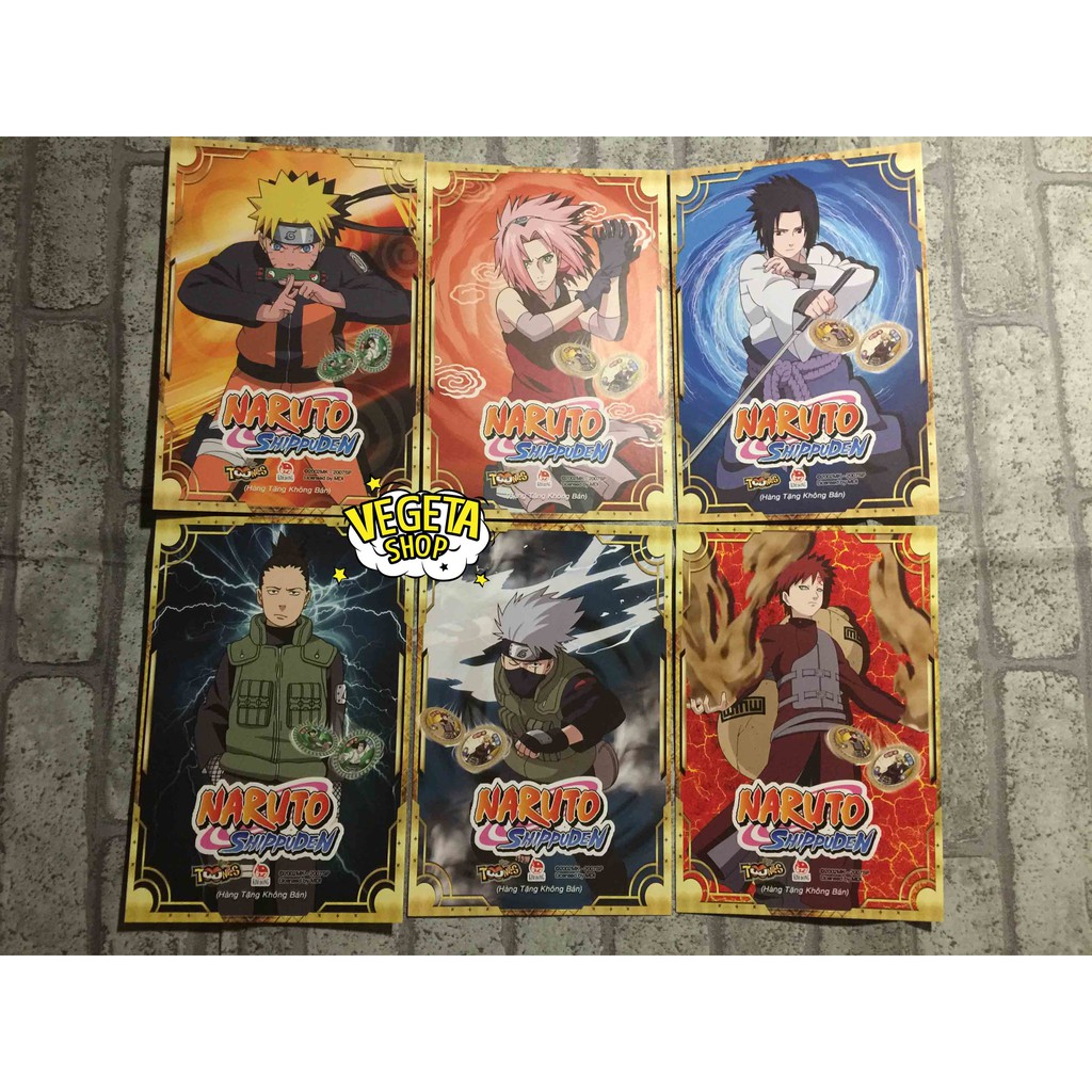 Postcard Naruto - Full bộ 6 Postcard nhân vật trong truyện tranh Naruto - NXB Kim Đồng