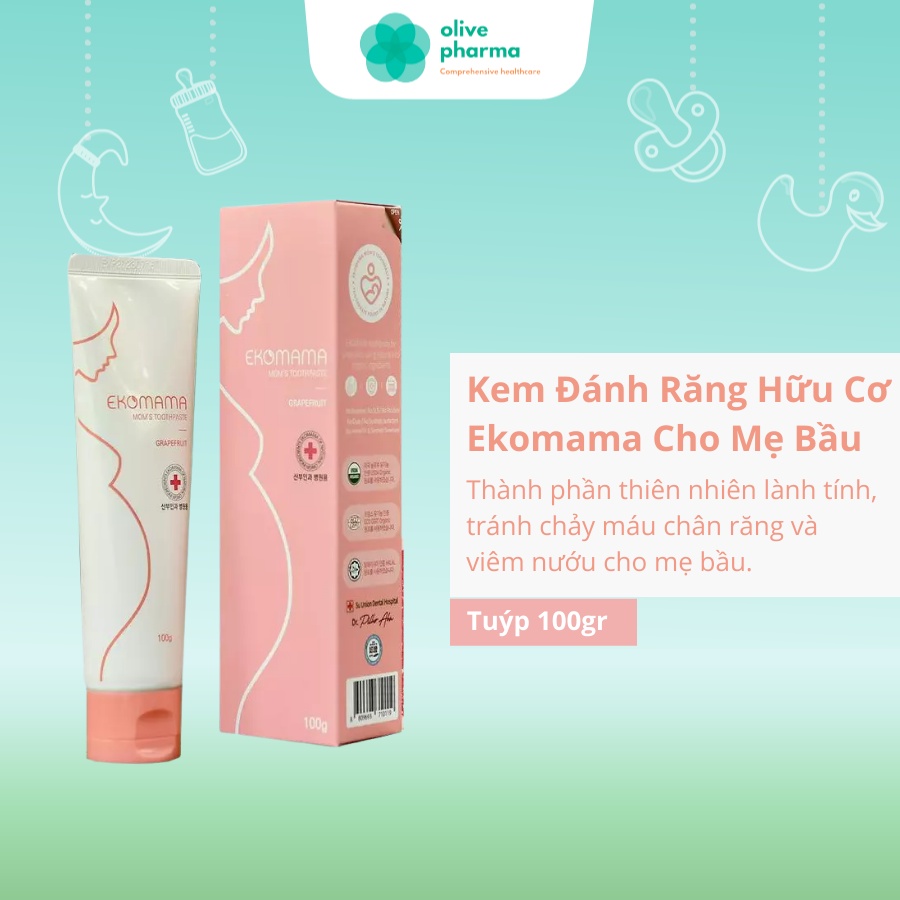 Kem đánh răng hữu cơ cho bà bầu Hàn Quốc EKOMAMA 100g