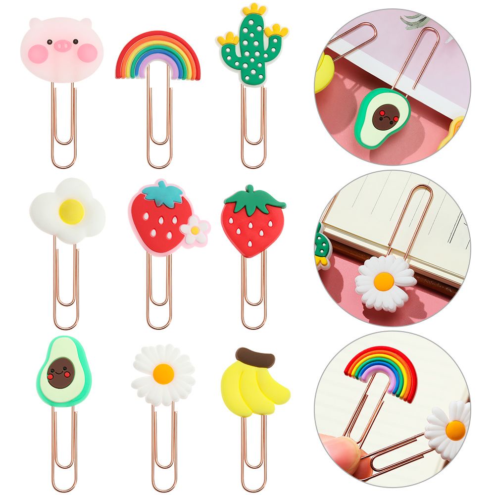 Kẹp giấy phối chi tiết trái cây silicon xinh xắn dễ thương