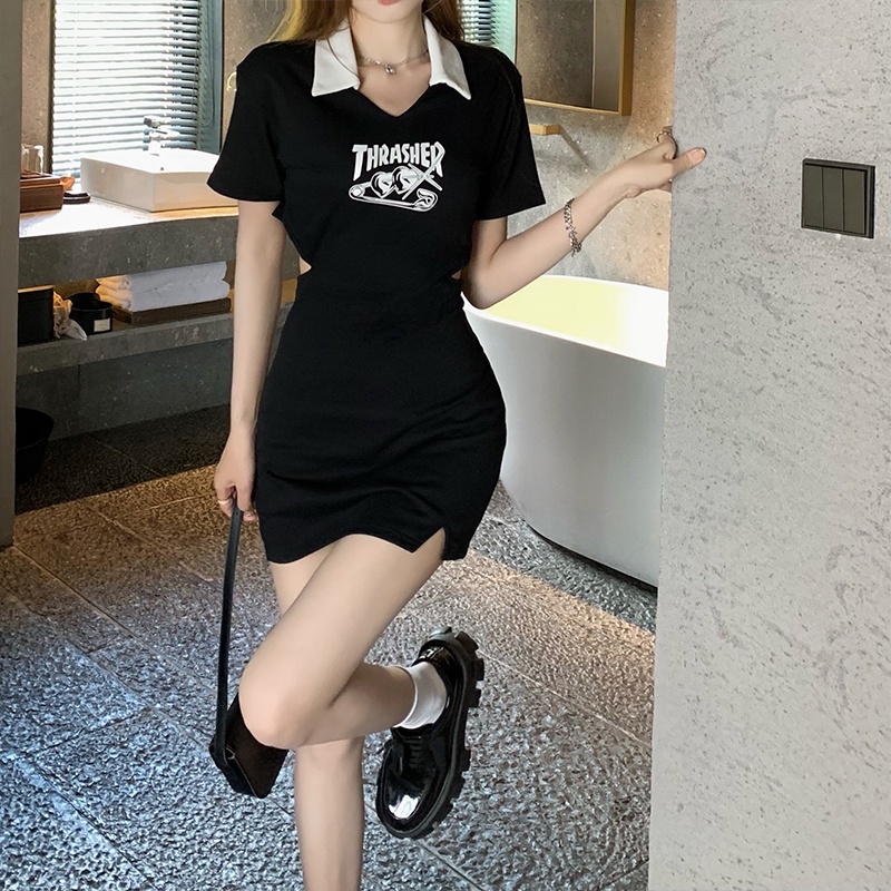 Đầm polo Ôm Dáng Hở Eo Thời Trang Mùa Hè Quyến Rũ Cho Nữ