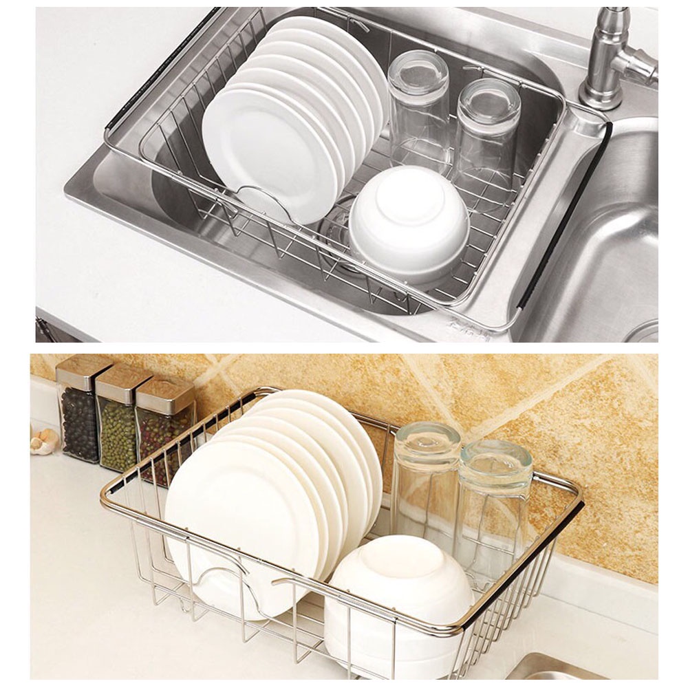 Rổ inox rút gọn, đa năng tiện dụng