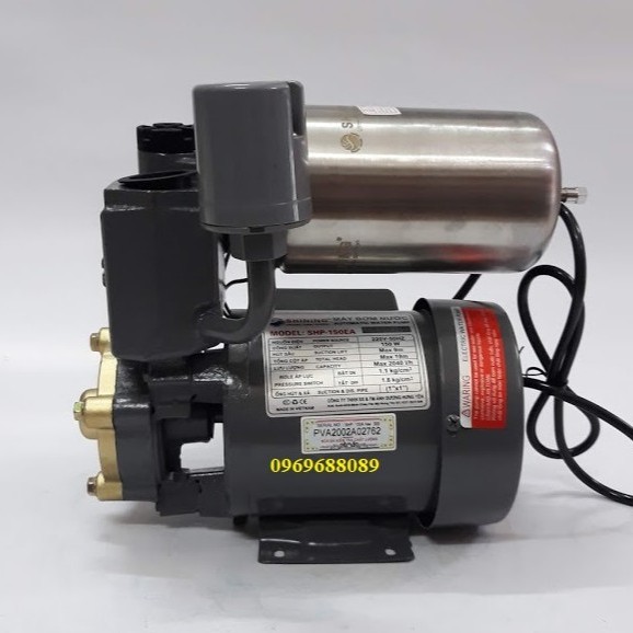MÁY BƠM TĂNG ÁP TỰ ĐỘNG SHINING SHP-150EA Loại mới  màu Ghi