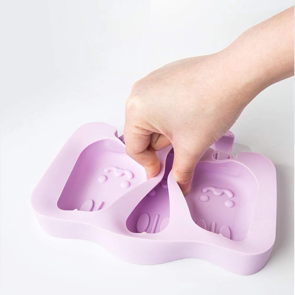 Khuôn làm kem Silicon hình thú, Khuôn kem Silicon hình thú Tặng Kèm 50 Que Kem Gỗ