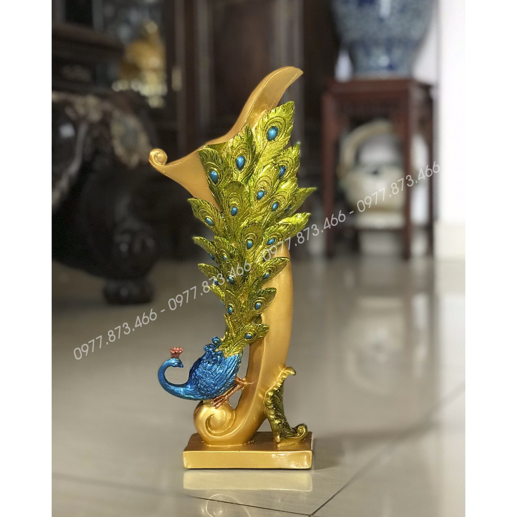 Bình cắm lông công, cắm hoa khoa hình con chim công