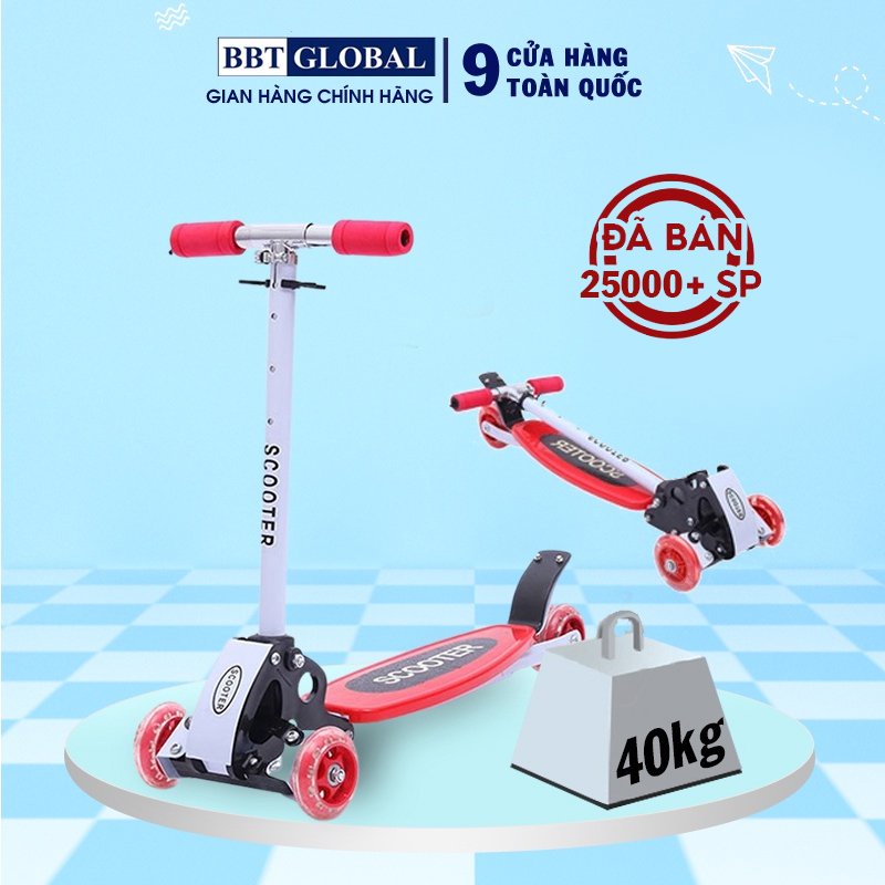 Xe trượt scooter 3 bánh cho bé chính hãng BBT Global trẻ em từ 2-8 tuổi KM956A