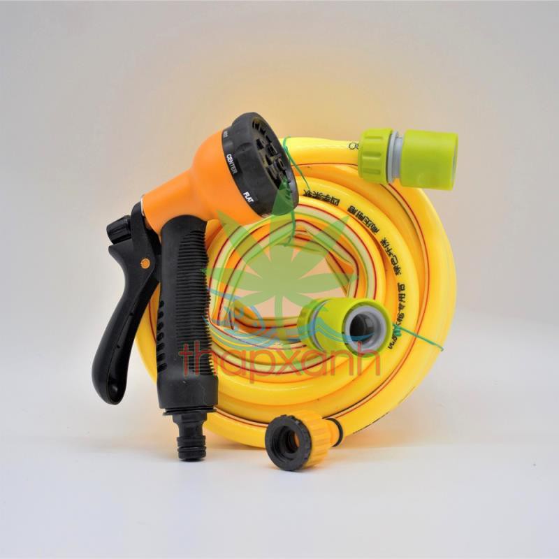 Bộ vòi xịt nước tưới cây, Rửa xe BDT-5212 Vòi nhựa 8 in 1 + 15m dây 16mm
