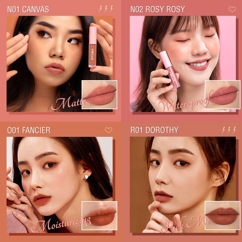 Son môi Pinkflash dạng lỏng lâu trôi chống thấm nước 18 màu sắc tùy chọn