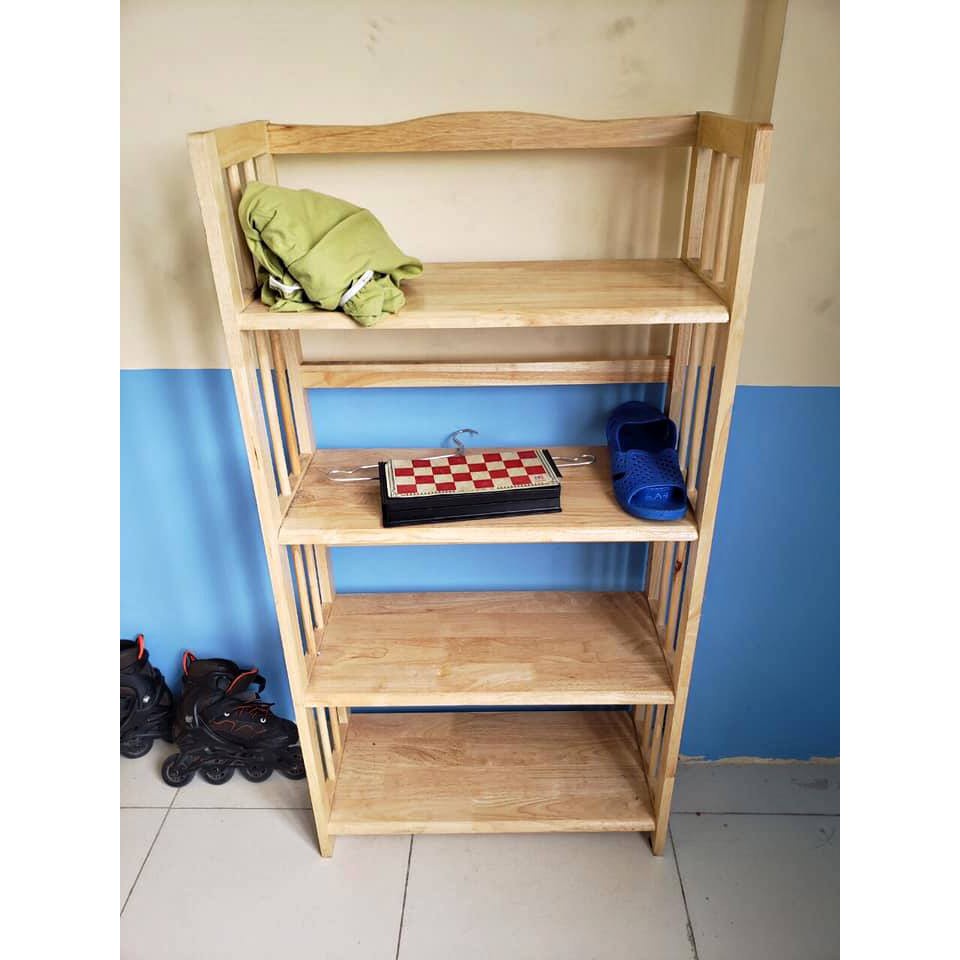 🚛 MIỄN PHÍ SHIP🆓Kệ Sách 4 Tầng Kệ Gỗ Tự Nhiên Decor Lắp Ráp Đơn Giản Dễ Dàng Bookshelf 4F Natural