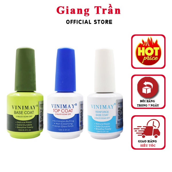 Base top cứng móng Vinimay bộ ba đồ làm nail cơ bản