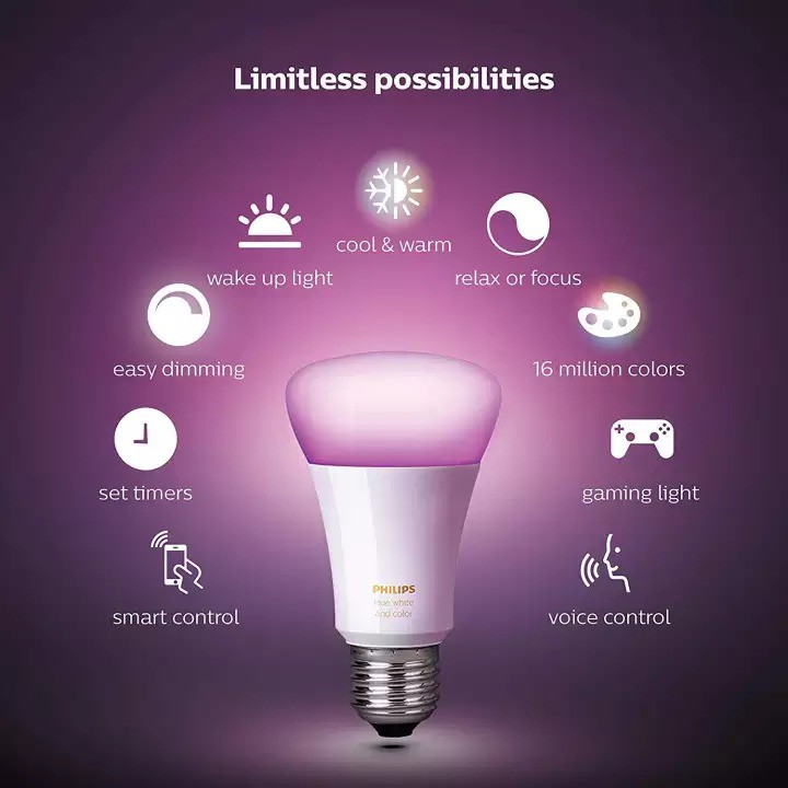 Bóng Đèn Thông Minh Philips Hue White And Color Ambiance Starter Kit - Hàng Chính Hãng