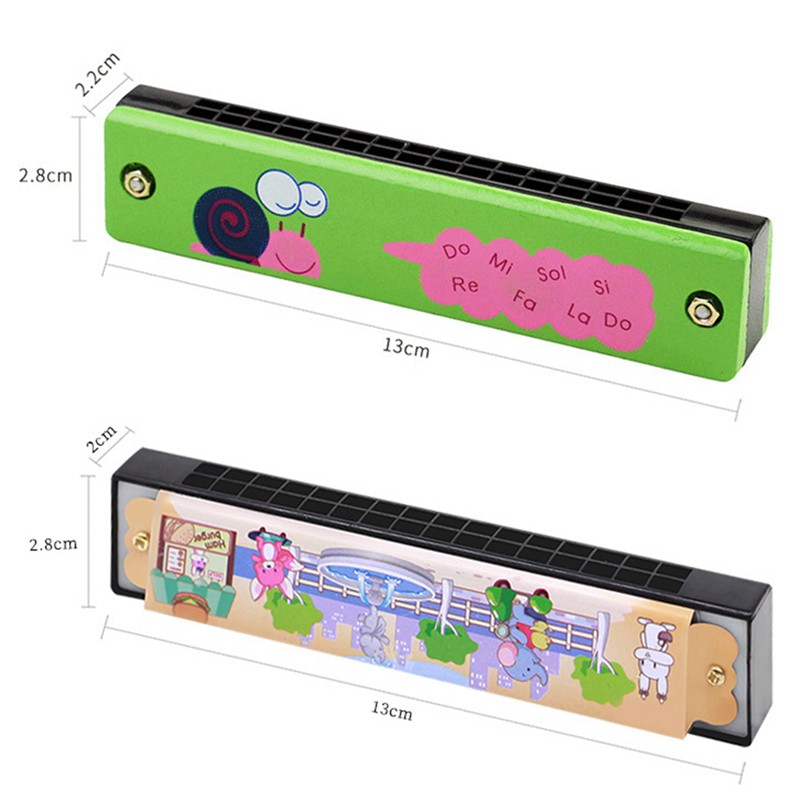 1 Kèn Harmonica Gỗ 16 Lỗ Màu Sắc Ngẫu Nhiên Cho Bé