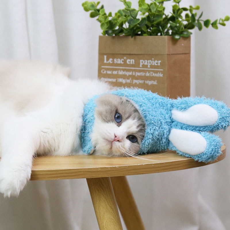 [Mũ Tai Thỏ Dễ Thương Thú Cưng] ⚡ Làm bằng Cotton Len Cotton Giữ Ấm Thoải Mái Dễ Thương Cho Chó mèo