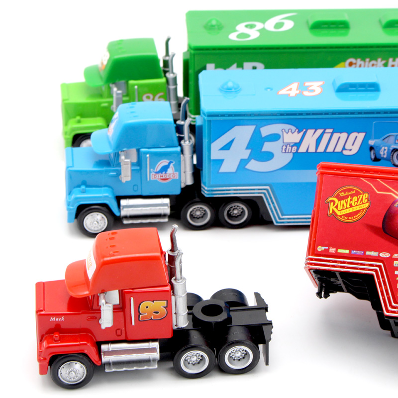 Disney Pixar Cars Lightning McQueen 3 Hauler Truck 1:55 Diecast Model Loose Toys