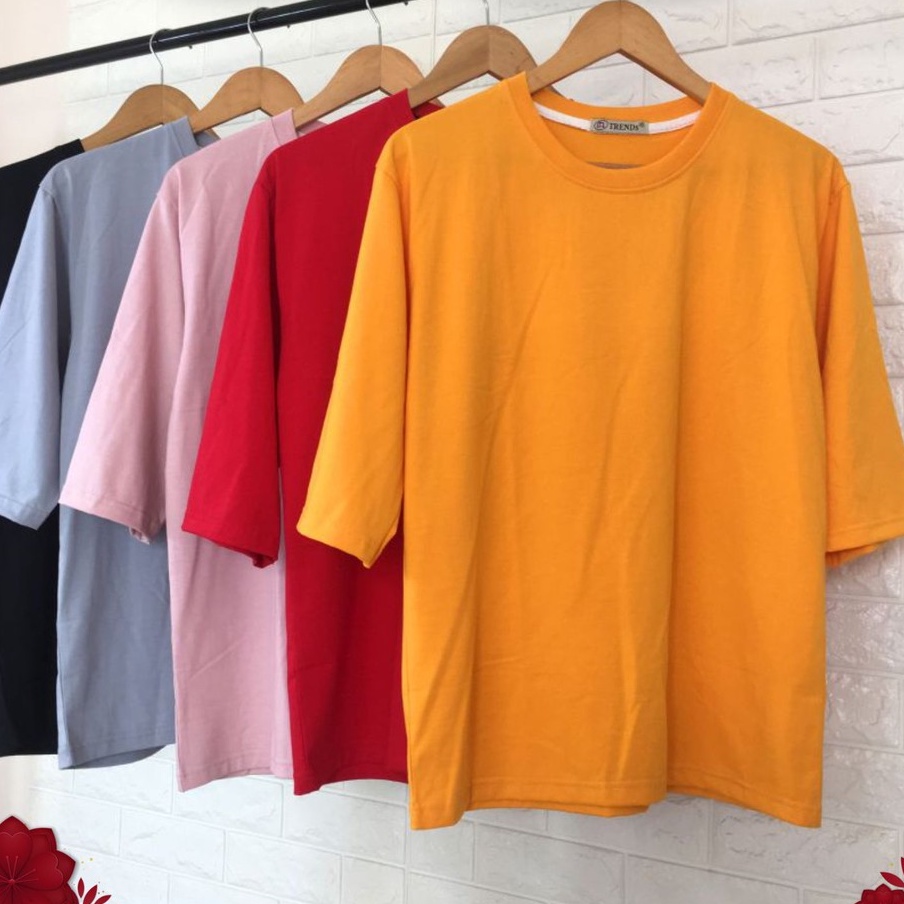 Áo thun form rộng tay lỡ trơn ❤️FREESHIP❤️Áo thun unisex tay lỡ đủ màu one size dưới 65kg