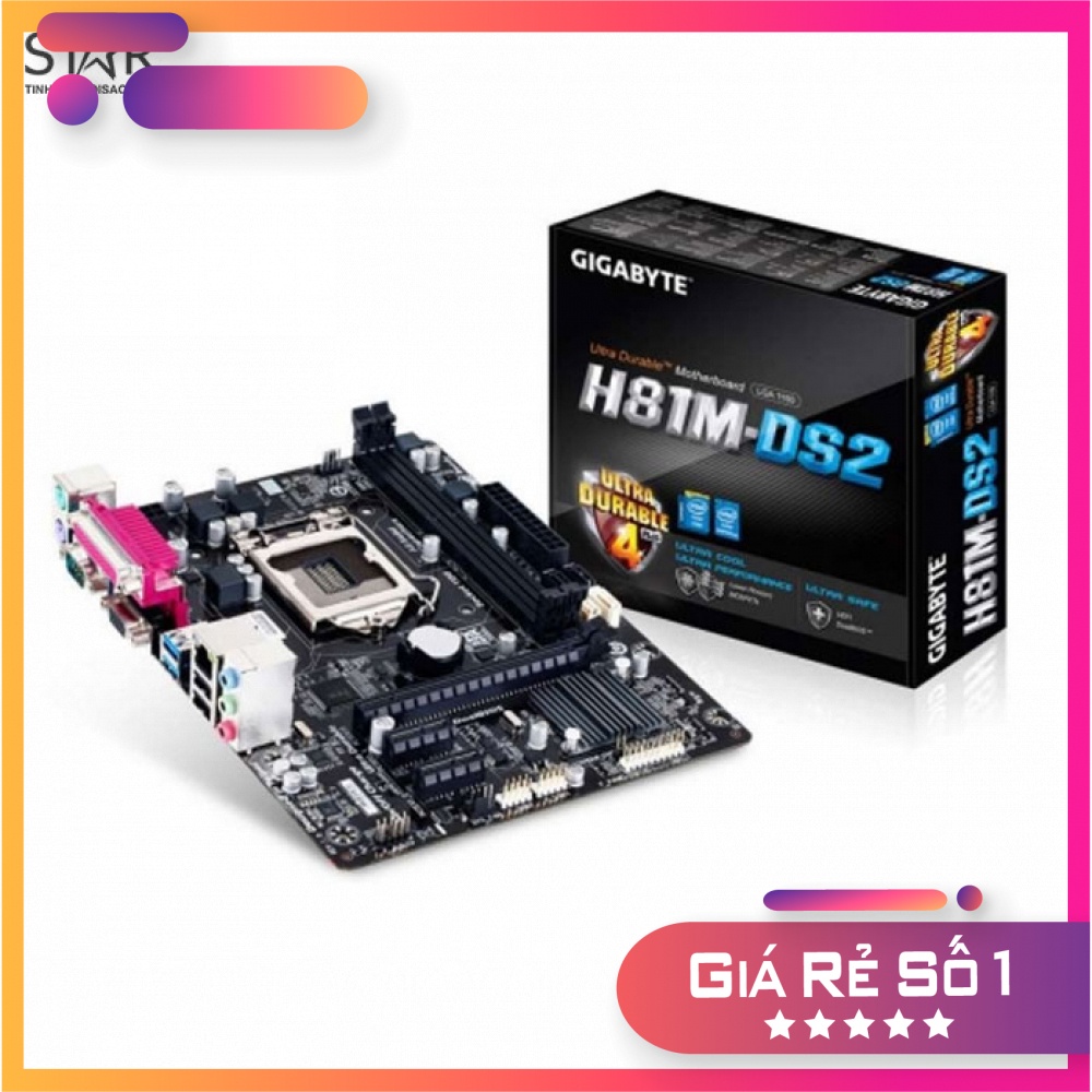Main h81 gigabyte M-DS2 hàng nhập khẩu mới full box , bảo hành 24 tháng