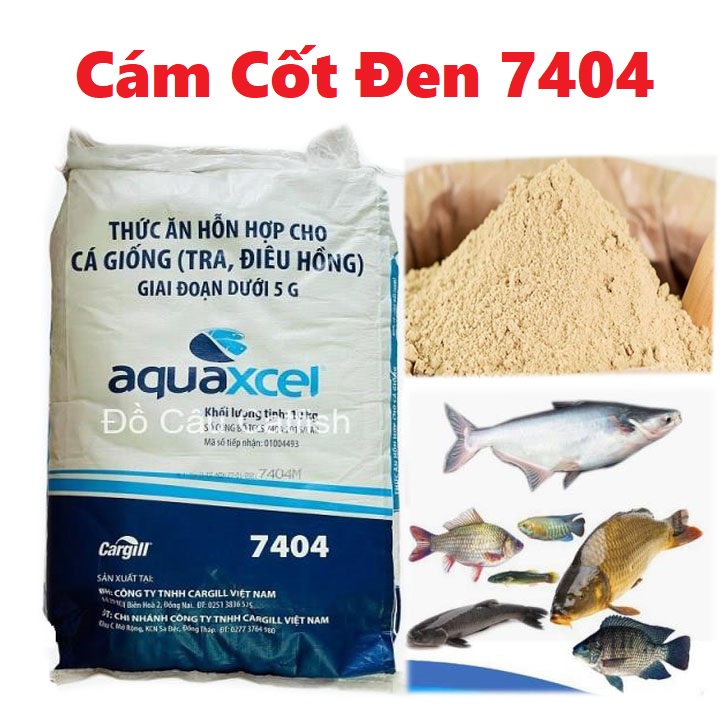 1kg THỨC ĂN CÁ CARGILL 7404 DẠNG BỘT MỊN(CỐT ĐEN) CHO CÁ ĂN HOĂC CÂU CÁ 42% ĐẠM-CÁM CỐT ĐEN 7404