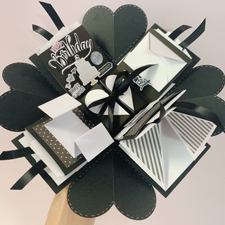 Hộp quà Lovebox Exploding Box - Mẫu Trắng Đen