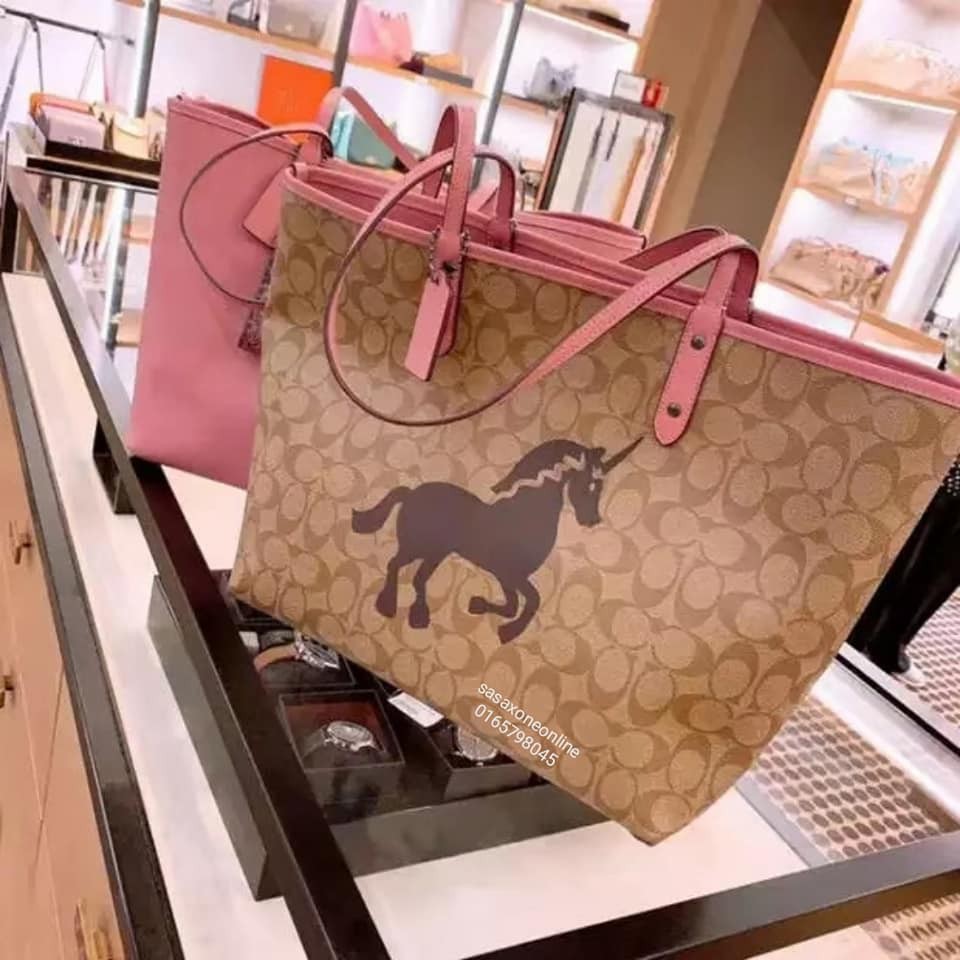 Túi xách REVERSIBLE CITY TOTE IN SIGNATURE CANVAS COACH F78256