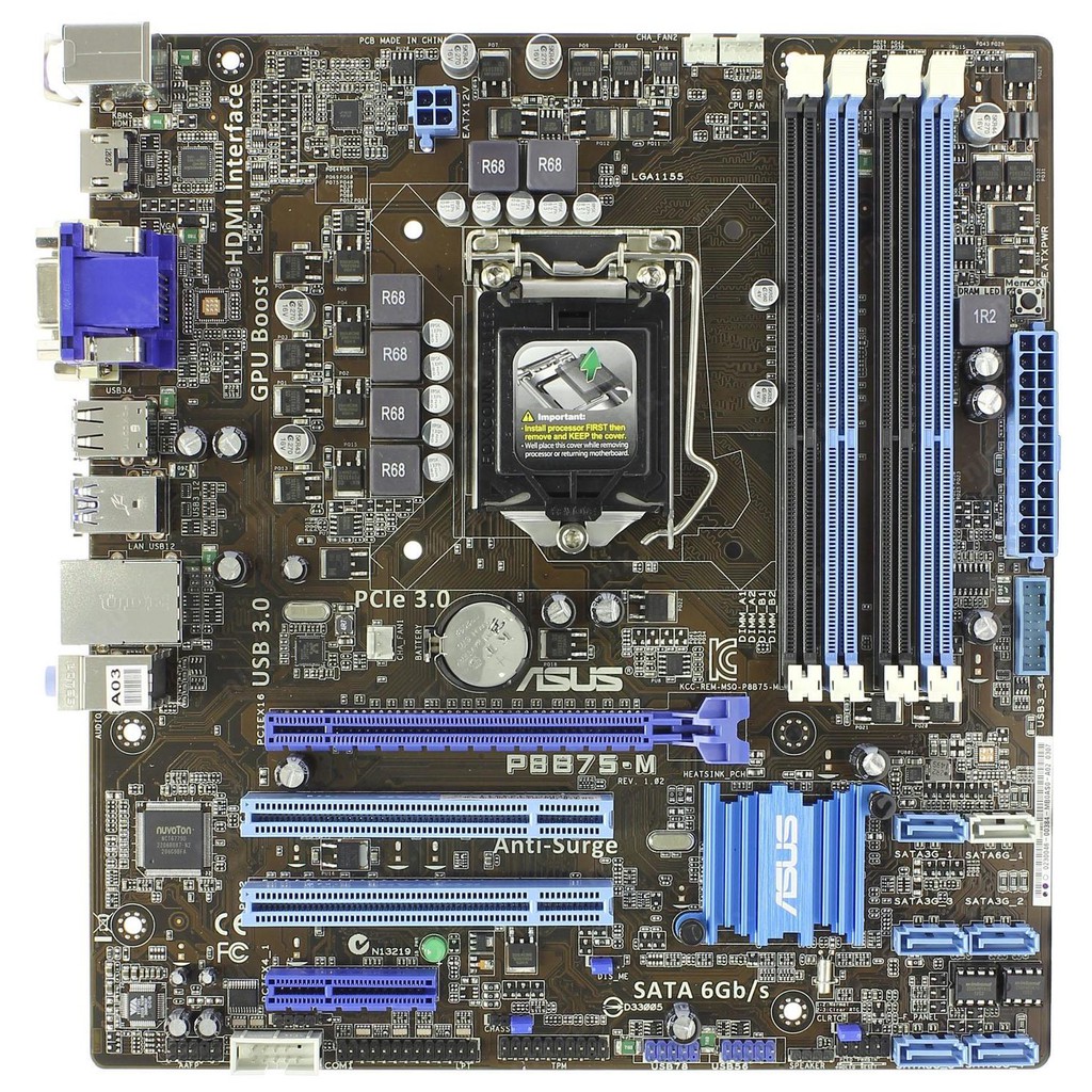 Main ASUS P8B75-M chipset B75 socket 1155