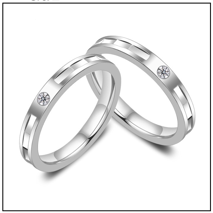 1 CHIẾC Nhẫn cặp inox cắt cạnh thời trang, Nhẫn đôi tình nhân- QC21