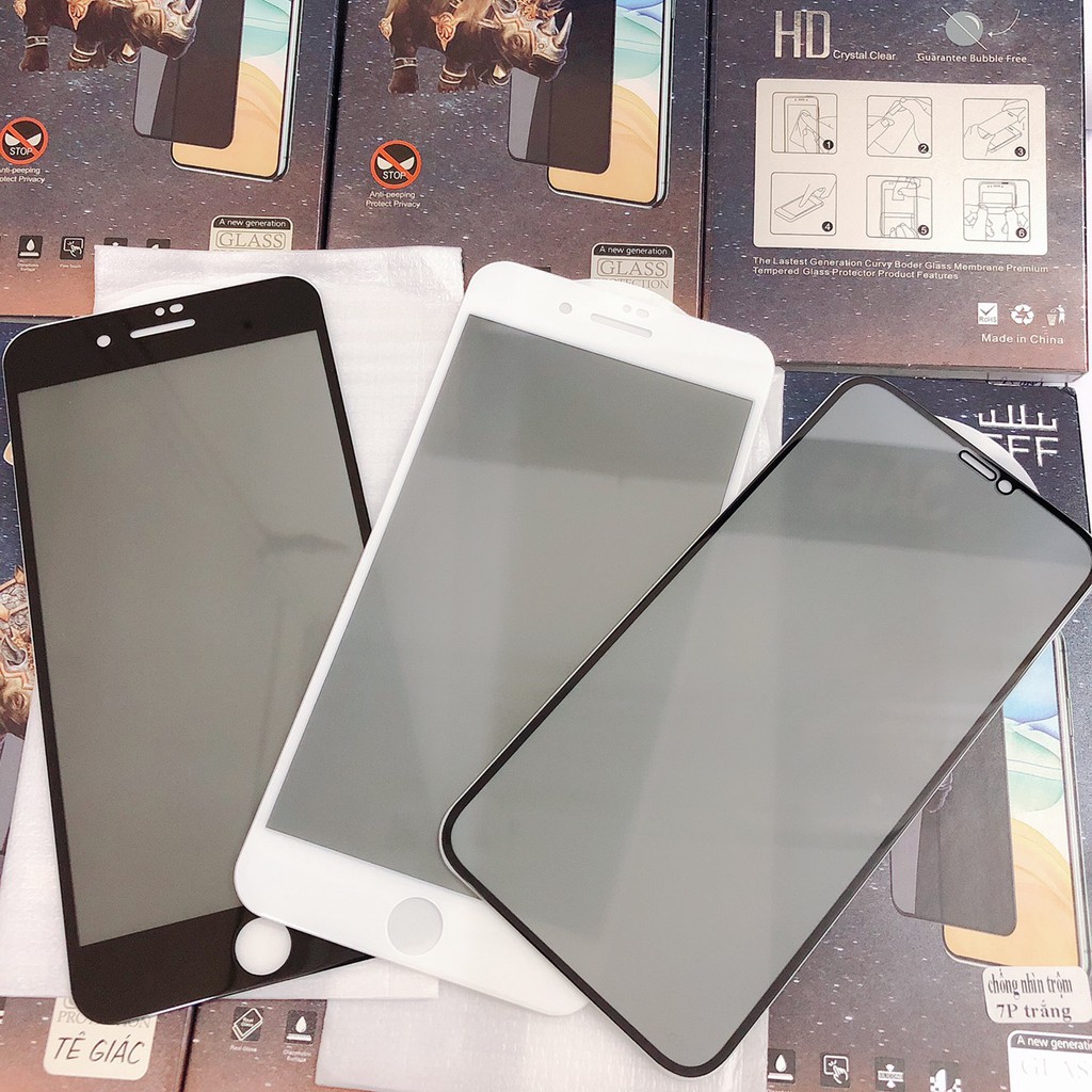 Kính chống nhìn trộm tê giác, kính cường lực đầy đủ mã từ iPhone 6P--&gt;Iphone12 mini/promax - Việt Linh Store