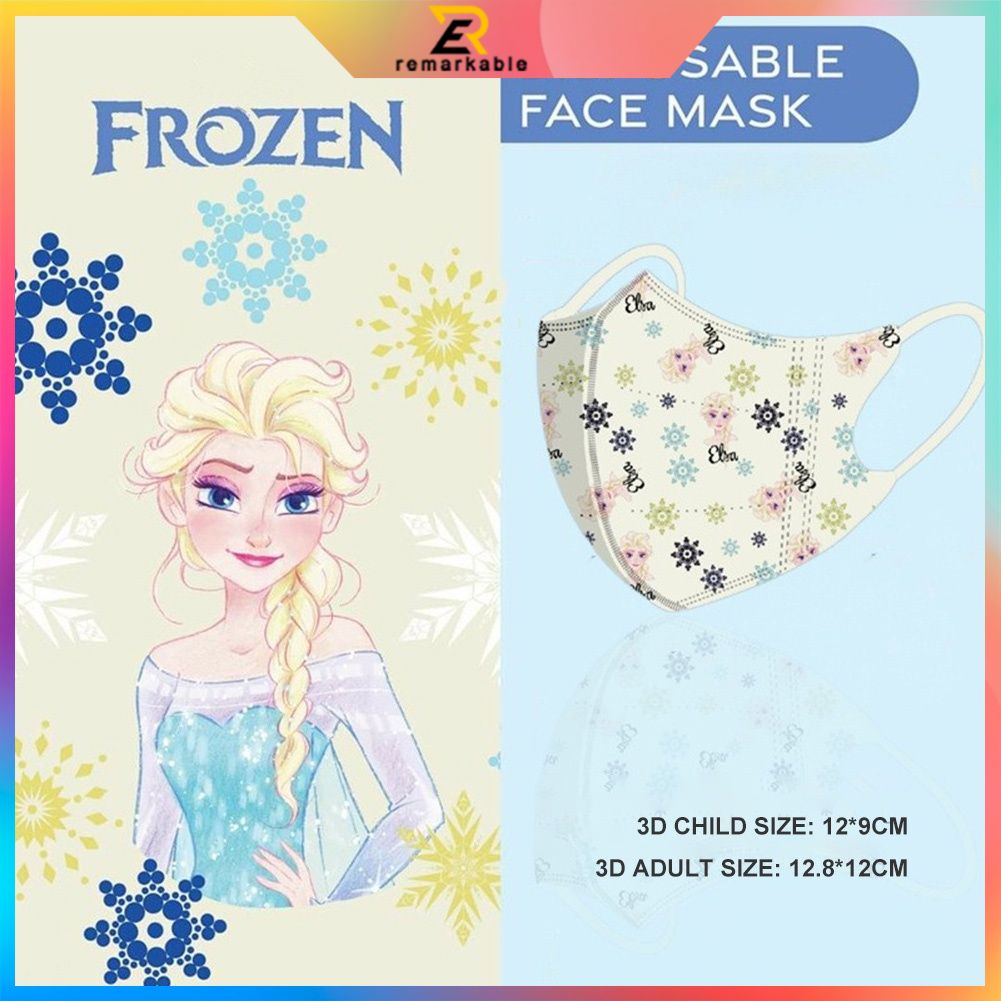 10pcs Elsa/Belle/Ariel Công Chúa Mô Hình Dùng Một Lần Bảo Vệ Mặt Nạ Bảo Vệ Mặt Nạ Phim Hoạt Hình Miệng Bìa Cho Aldult Trẻ Em 【New】