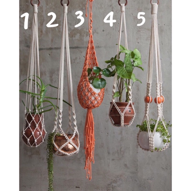 Dây treo cây macrame trang trí sân vườn, Decor phòng, hiên nhà